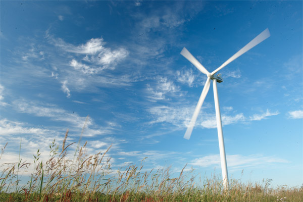 Typical three-bladed horizontal axis wind turbine Typical three-bladed wind turbine